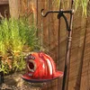 Decorazioni da giardino Cappello antincendio Casetta per uccelli Vigile del fuoco in stile vintage Decorazioni per esterni Casette per uccelli per spazio esterno Casa naturale fatta a mano