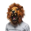 Party Masks Halloween Props Adult Angry Lion Head Animal Full Latex Masquerade Birthday Face Mask Fancy Dress 221026305P