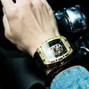 Limited Richar milles Watches Luxury Edition Rm Mens Barrel Shaped Diamond Skeleton Head Premium Cutout Sports Trend