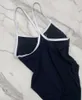 Braziliaanse sport mode één stuks zwempak witte zwarte ontwerper zwemkleding vrouwen push up sexy monokini badpak ribbing bikini set merk met tag xl vrouw