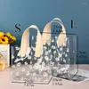 Gift Wrap 10pcs Daisy Transparent PVC Bag Handbag For Wedding Birthday Anniversary Favors Clear Tote Packaging Storage Party Supplies