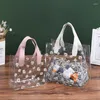 Gift Wrap 10pcs Daisy Transparent PVC Bag Handbag For Wedding Birthday Anniversary Favors Clear Tote Packaging Storage Party Supplies