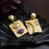 2023 Nouveau personnalisé rétro masque boucles d'oreilles femmes mode plaqué or 18 carats exquis boucles d'oreilles charme femme haut de gamme boucles d'oreilles bijoux fête vêtements accessoires