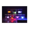 Decoração de festa Roselight LED Cubos de gelo - Adereços ativados por toque Colorf com forma de rosa com sensor de água e barra Simation Drop Delivery H Dhstu