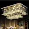 Modern Contemporary Remote LED Crystal Chandeliers with LED Lights for Living Room Rectangular Flush Mount Ceiling Lighting Fixtur3011