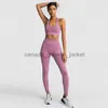 Ensembles actifs Tenues de yoga Vêtements de sport sans couture Vêtements pour femmes 2 pièces Leggings d'exercice Soutiens-gorge de sport rembourrés Femmes Vêtements de fitness Ensembles d'entraînement Costumes de sport S-LL230915