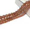 Perles rondes en pierre de soleil Orange naturelle, pour la fabrication de bijoux, breloques de collier, 6/8/10MM, 15'', vente en gros