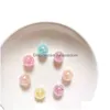 Perles d'espacement rondes en plastique acrylique Lucite, en résine, amples, adaptées au bracelet à breloques pour collier de bijoux à faire soi-même, 10 pièces/lot, livraison directe Dh4Hg