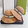 Chapeau seau de styliste pour femmes, chapeau à bord, marque ondulée, couleur unie, tissé, casquette de Baseball, casquette de pêcheur, chapeau de paille 04285YB