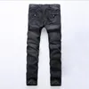 Ejressad Robin Motorcykel Män jeans Rock Revival Skinny Slim Ripped Hole Men's Brand Denim Pants Men Designer276V