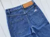 Womens Designer Jeans Fall Blue Loose Wide Bent byxor Män och kvinnor med samma tunga broderi-jeansbyxor
