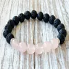 2020 New fashion Rose Quartz Lava Yoga Bracelet Healing Crystals Wrist Mala Beads Chakra Jewelry Natural Stone Womens Yoga Bracele258G