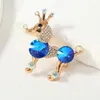 Brooches Fashion Rhinestone Crystal Poodle Versatile Sweater Coat Metal Pins Cute Animal Accessories Banquet Jewelry For Women