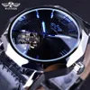 Vinnare Blue Hands Design Transparent skelett Small Fashion Dial Dial Mens Watches Top Brand Luxury Automatic Fashion Watches2459