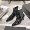 Marca de alta qualidade quadrada Chunky heel boot med-heeled Women's Dress shoes Moda botas designer botas ouro prata branco preto 5cm