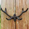 5 sztuk Nature Hook Hook Desle Deslery żeliwne wspornik Wieszkniki Domowe dekoracje ogrodowe Kluczowy płaszcz uchwyt na ścianę Rustykalny brązowy vi283p