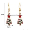 Dangle Chandelier New Christmas Cartoon Womens Drop Earrings Alloy Father Snowman Tree Earring For Ladies Fashion Jewelry Delivery Dh6My