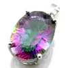 Newest Design Mystic Topaz jewelry Set Rainbow Jewelry Pendant and Earrings for Women