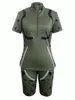 Tvådelt klänning LW Sporty Leopard Print Patchwork Army Green Shorts Set High Street Short Sleeve Top Skinny Outfits 230914