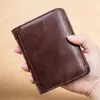 Genuine leather mens designer wallets Rfid-protected Great quality male short style cowhide zero card purses multi-function clutchs no480