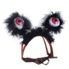 Abbigliamento per cani Pet Copricapo di Halloween Cappello Gatti Cani Berretto da festa Decorativo carino con grandi occhi luminosi Accessori cosplay