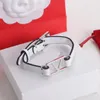 Luxury designer fashion letter leather bracelet men's and women's matching black white optional high quality with box