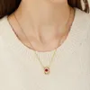 Jewelry Pouches Love Square Ruby Necklace Feminine Design Heart-shaped Clavicle Chain