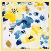 Scarves Twill Silk Scarf Women Yellow Hand painted Floral Oversize Echarpes Foulards Femme Wrap Bandanna 130130cm 230914