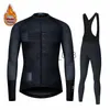 Autres vêtements Ensembles de maillots de cyclisme Espagne équipe hiver thermique polaire vêtements de cyclisme hommes à manches longues maillot costume en plein air équitation vélo vtt pantalons vêtements combinaisons 230