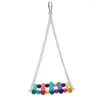 Other Bird Supplies /Set Colorful Wooden & Metal Pet Swing Toy Bells Parrot Cage Hanging Toys