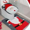 トイレシートカバークリスマスカバー雪だるまサンタフロアマットデコレーション2ピースセット2PCS