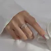 Fascini romantici zircone ramo foglie anello aperto per le donne ragazza anelli di nozze regolabile nocca dito gioielli all'ingrosso YMR021