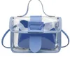 Kvällspåsar 2023 Spring Summer Fashion Women's Transparent Square Sling Bag Cool PVC Shoulder Messenger Mobile Sweet Lady