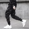 Jeans pour hommes 2023 Hop Pantalons Hommes Rubans Couleur Bloc Noir Poche Cargo Pantalon Harem Joggers Harajuku Sweatpant