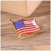 Andra festliga festförsörjningar American Flag Lapel Pin United States USA Hat Tliger Badge Pins Mini Brosches för klädväskor Dekorati Dhjfj