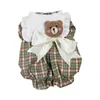 Ropa para perros Ropa para mascotas Plaid Bowknot Princesa Vestido para perros Ropa Gato Pequeño Oso Estampado Lindo Fino Verano Verde Yorkshire Accesorios