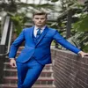 Abiti da uomo Blazer Ultimi disegni di pantaloni da cappotto Royal Blue Custom Groom Man Tuxedo Suit da uomo Skinny 3 pezzi Terno Jack191j