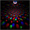 LED -effekter färger som ändrar dj -scenbelysning Magic Effect Disco Strobe Ball Light med fjärrkontroll MP3 Play Xmas Party Rotating Spot DHI0A
