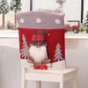 Cartoon stoelhoes kerstversiering Kerstman Sneeuwpop Rendier Eetkamerstoelhoezen Restaurants Keuken Rekwisieten Kerstfeestornamenten