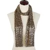 Ins new popular fashion designer glittering metal sequins leopard scarves 6 colors clothing accessories for women girls305u