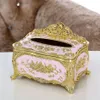 Elegante ouro chique guardanapo caso titular el decoração estilo europeu retro caixa criativa casa à prova dwaterproof água caixa de tecido y200328209o