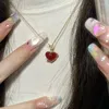 Schmuckbeutel, kleine rote Herz-Liebes-Halskette, Persönlichkeit, Schlüsselbeinkette, Temperament