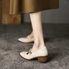 Sapatos de vestido para mulheres marca verão básico bombas pontiagudas senhoras elegante fivela cinta saltos quadrados ssandals carreira de escritório feminino