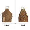 BBQ Canvas Apron Bib Leather Chef Kitchen for Women Men Barista Bartender Pockets Home Barber Cook Coffee Restaurant LJ2008153309