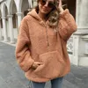 Maglioni da donna Felpe con cappuccio invernali calde da donna Felpe in pile Manica lunga Zip allentata Pullover solidi con tasca Comodo quotidiano Alta qualità