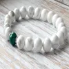 SN1074 2016 Bracelet de Yoga pour hommes Bracelet Howlite Malachite pierre naturelle perles Mala bijoux Whole234R