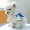 Dog Apparel Charming Pearl Princess Dress Easy To Wear Bow Tie Decorative Pet With Traction Ring