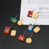 Creative Small Simulation Hook Earrings Funny Instant Noodle Chili Drop Earrings Women Fashion Jewelry209o