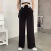 Women's Pants s Wide Leg For Unique Empire Turndown Waist Folds Front Trousers Loose Spring Summer Casual Suits Pant 230914