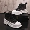 2024 Autumn Men Short Boots Platform Hoogte toenemende kleurrijke canvas herenschoenen ontwerper Round Teen Flat Short Boots Men D88